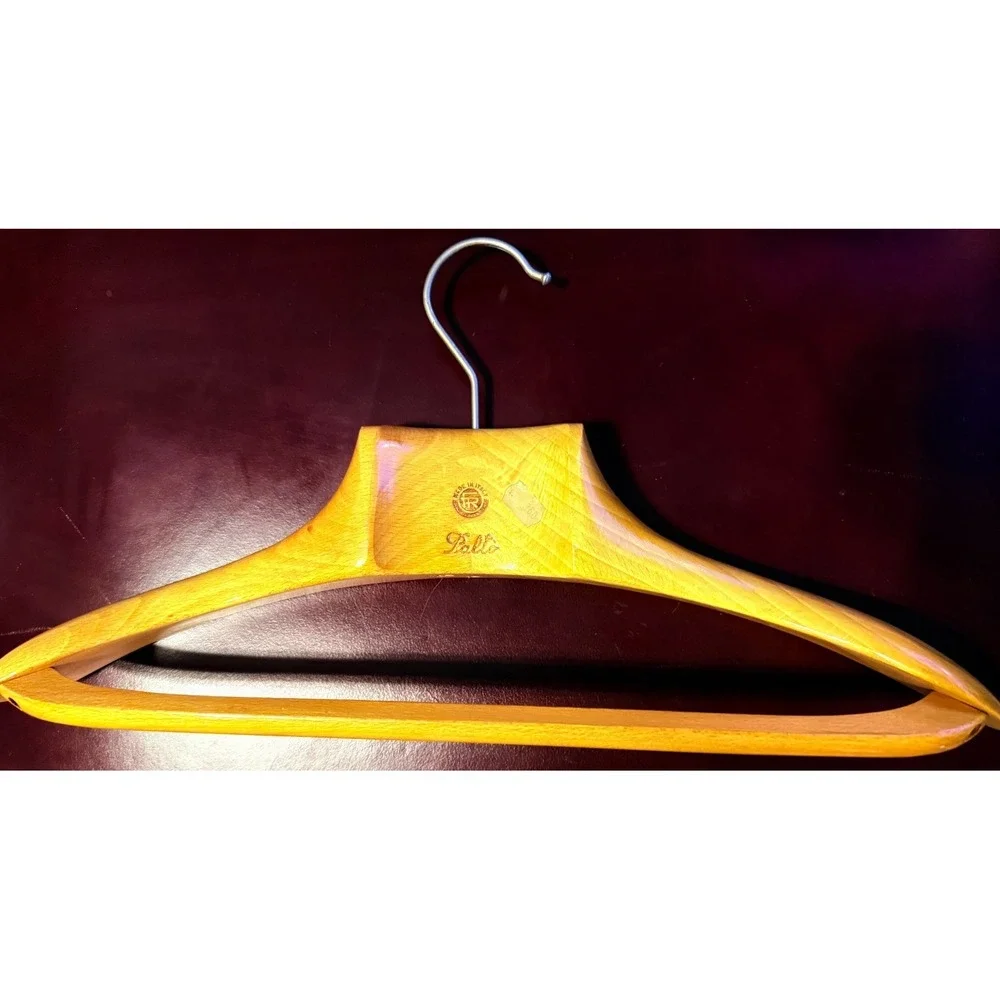3 Italian Vintage F R Wooden Suit Hangers Solid Upscale Italy Sturdy Vintage